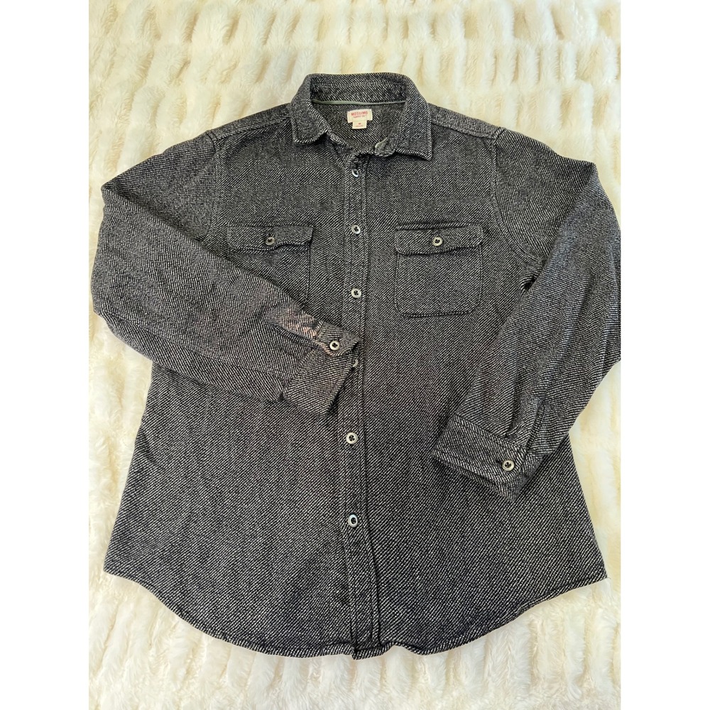 Mossimo Supply Co Mens Grey Textured Long Sleeve Button Down Shirt Size M